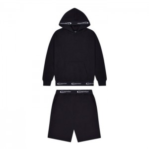 Trening Trapstar Barbati Hyperdrive Rib Hoodie Shorts Set Negrii Romania | XJ82-453