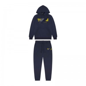 Trening Trapstar Barbati Navy Chenille Decoded Hoodie Bleumarin Galbeni Romania | LX10-331