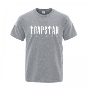 Tricou Trapstar Barbati London Letter Printed Gri Romania | AV02-945