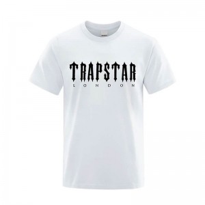 Tricou Trapstar Barbati London Letter Printed Albi Romania | NU84-733