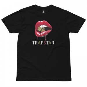 Tricou Trapstar Barbati Red Lips Rosii Negrii Romania | XH54-139