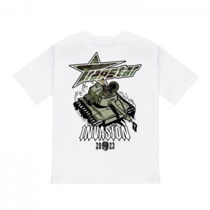 Tricou Trapstar Barbati Trap Invasion Tee Albi Romania | GX25-442