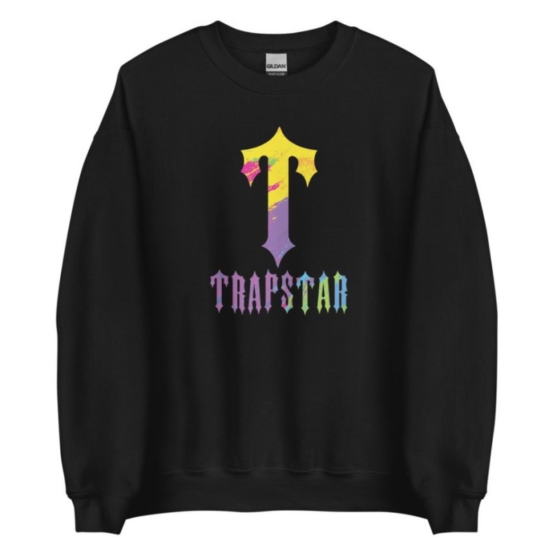 Hanorace Trapstar Barbati T-For Print Negrii Romania | DD39-105