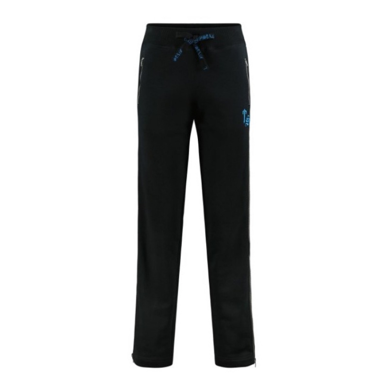 Pantaloni Trapstar Dama Script Zip Leg Jogging Bottoms Negrii Turcoaz Romania | GW88-122