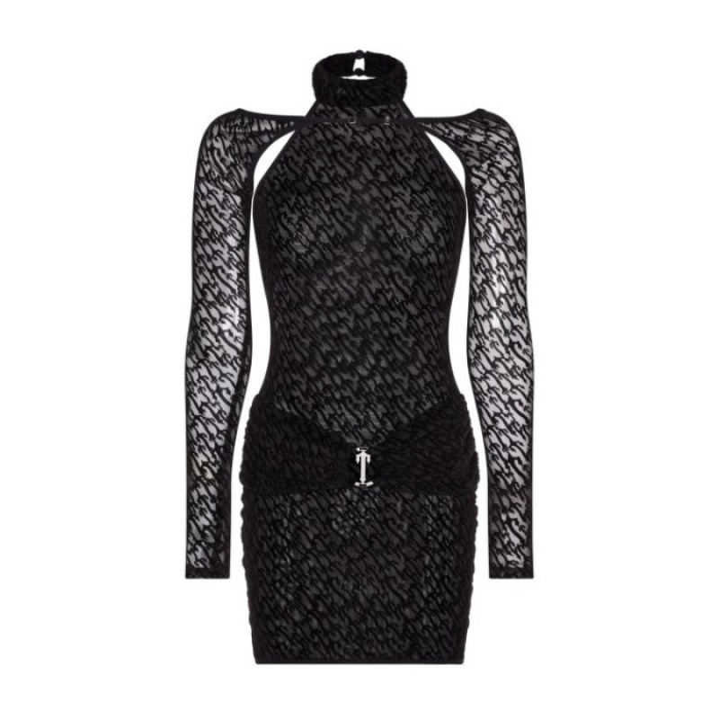 Rochie Trapstar Dama Jacquard Mesh Negrii Romania | XK87-943