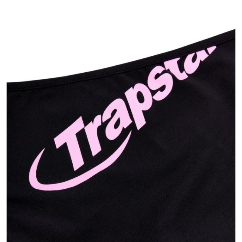 Top Trapstar Dama Hyperdrive One Shoulder Vest Negrii Roz Romania | PA19-906