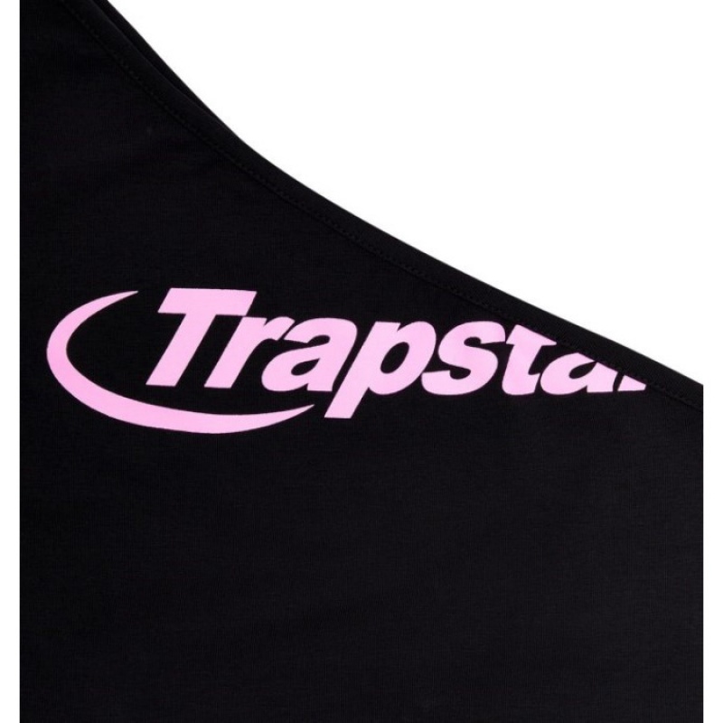 Top Trapstar Dama Hyperdrive One Shoulder Vest Negrii Roz Romania | PA19-906