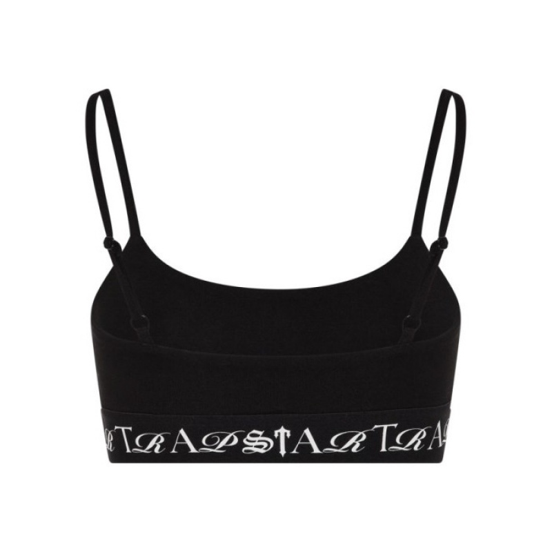 Top Trapstar Dama Script Bra Negrii Albi Romania | IY10-514