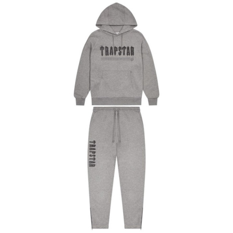 Trening Trapstar Barbati Decoded Chenille 2.0 Hoodie Gri Romania | FZ12-339