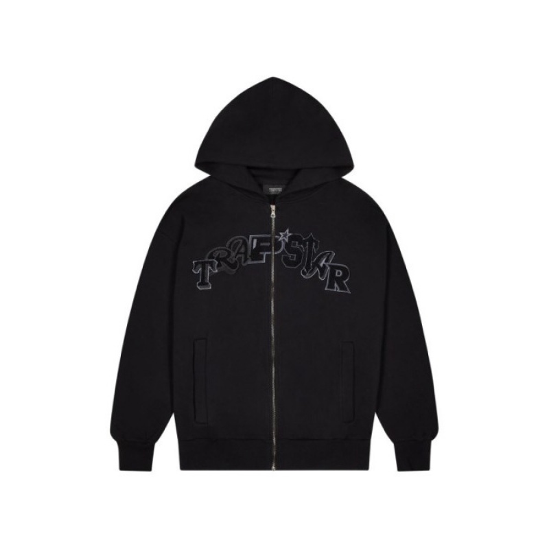 Trening Trapstar Barbati Wildcard Chenille Zip Hoodie Negrii Romania | NX70-677