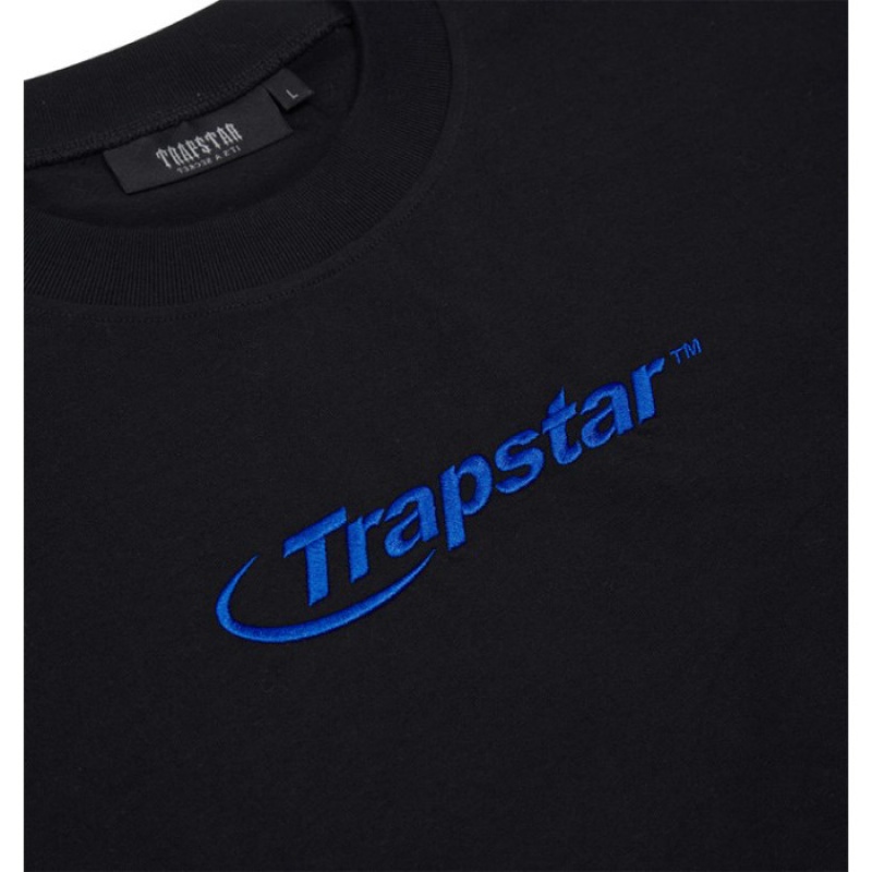 Tricou Trapstar Barbati Hyperdrive Embroidered Tee Negrii Albastri Romania | CL38-455