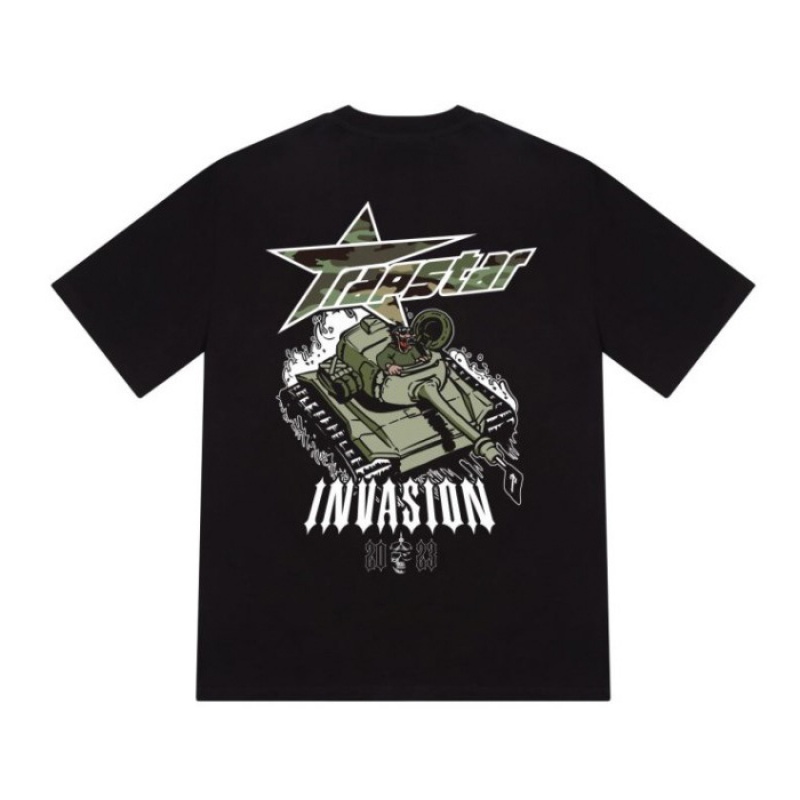 Tricou Trapstar Barbati Trap Invasion Tee Negrii Romania | AQ11-011