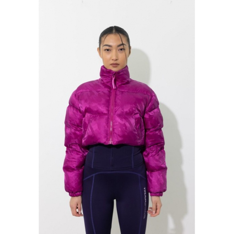 Îmbrăcăminte Exterioară Trapstar Barbati Cropped T Jacquard Puffer Fucsie Roz Romania | YW52-001