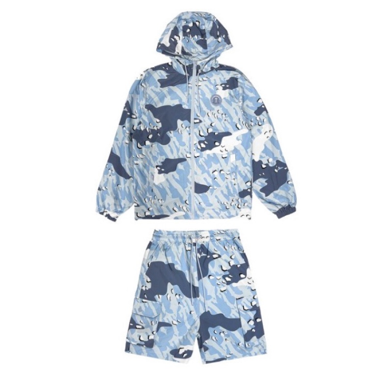 Îmbrăcăminte Exterioară Trapstar Barbati Decoded Camo Windbreaker Albastri Camuflaj Romania | PA12-975