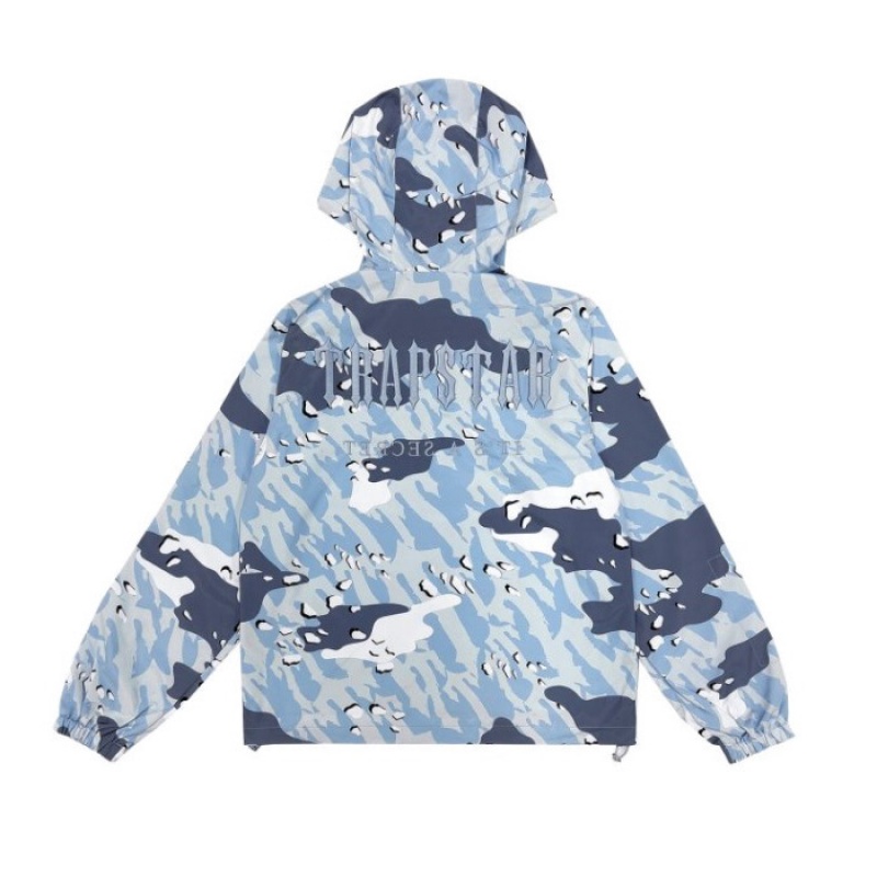 Îmbrăcăminte Exterioară Trapstar Barbati Decoded Camo Windbreaker Albastri Camuflaj Romania | PA12-975