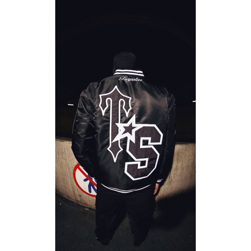 Îmbrăcăminte Exterioară Trapstar Barbati Wildcard Varsity Jacket Blackout Edition Romania | DT21-234